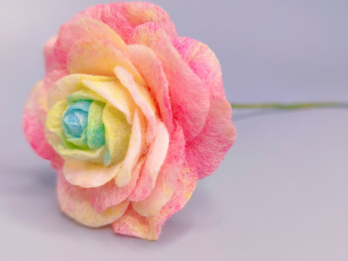 Custom Color(include single colour or colour gradient) Wool Felt Flower - WeDesignWool