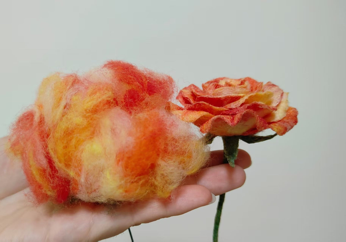 Custom Color(include single colour or colour gradient) Wool Felt Flower - WeDesignWool
