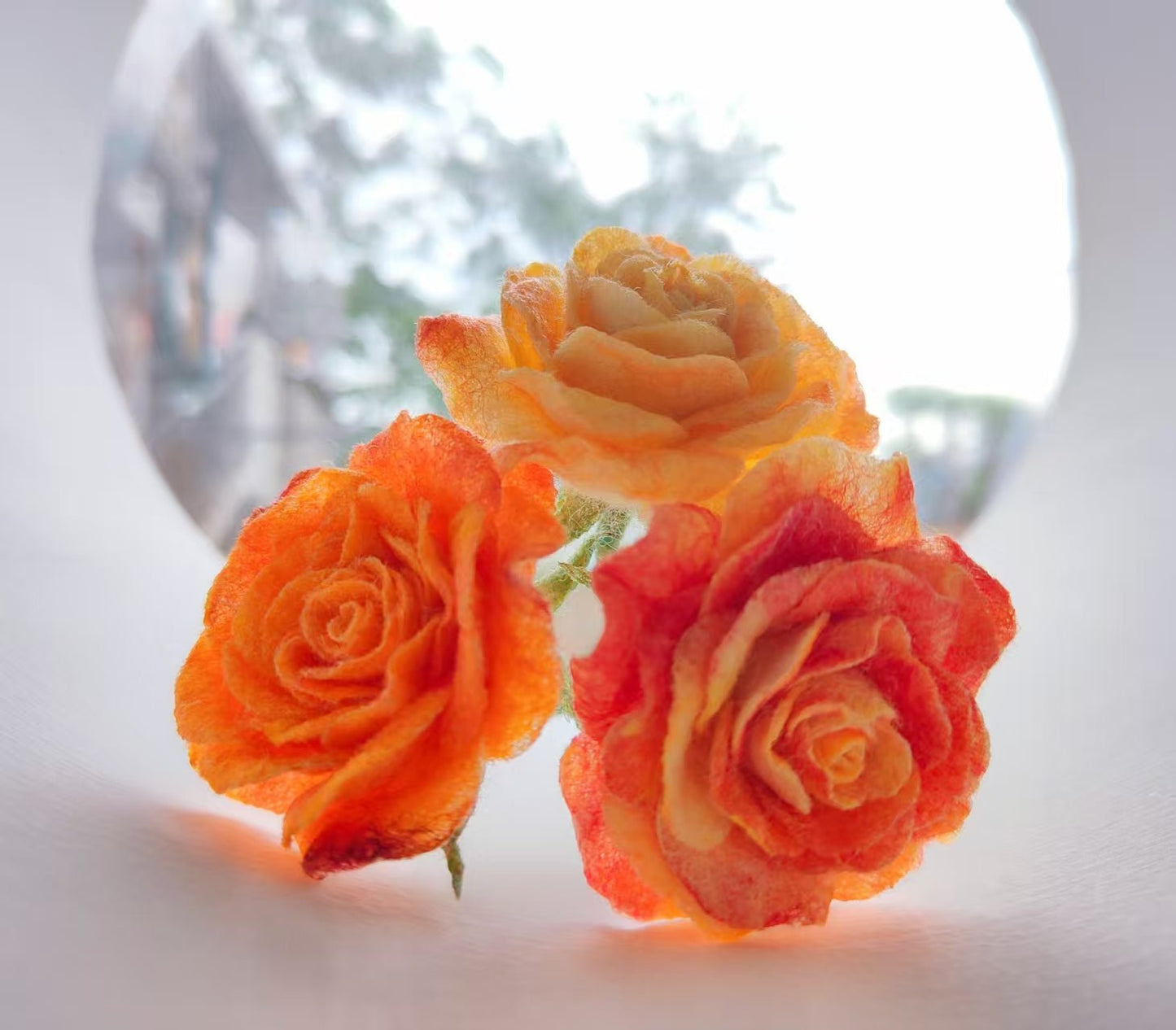 Custom Colour(include single colour or colour gradient) Wool Felt Flower - WeDesignWool