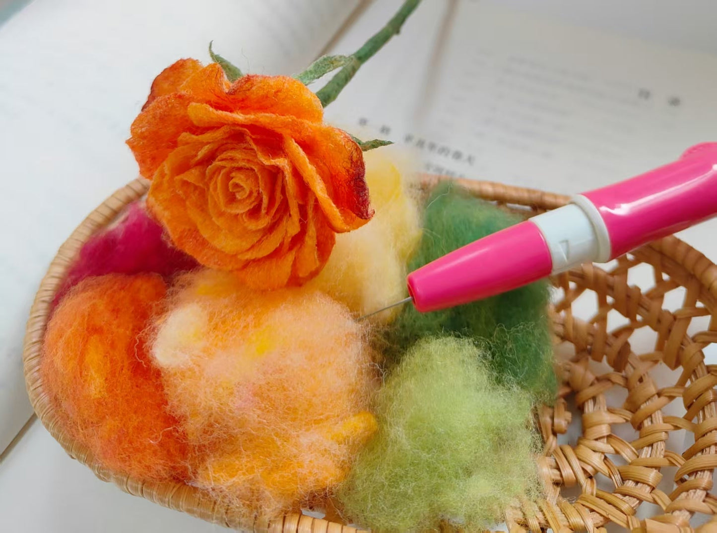 Custom Colour(include single colour or colour gradient) Wool Felt Flower - WeDesignWool