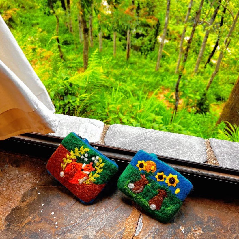 Pure Handmade Wool Felt Wallet Card Case Clutch Bag - WeDesignWool