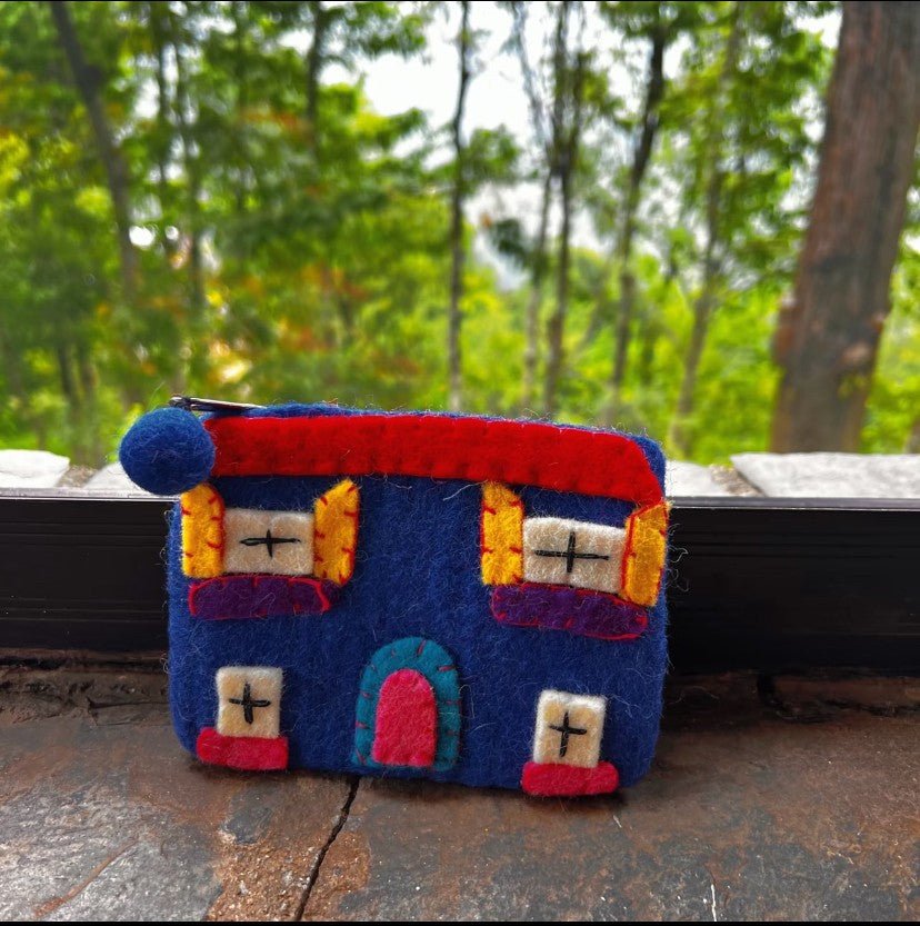 Pure Handmade Wool Felt Wallet Card Case Clutch Bag - WeDesignWool