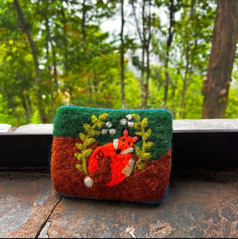 Pure Handmade Wool Felt Wallet Card Case Clutch Bag - WeDesignWool