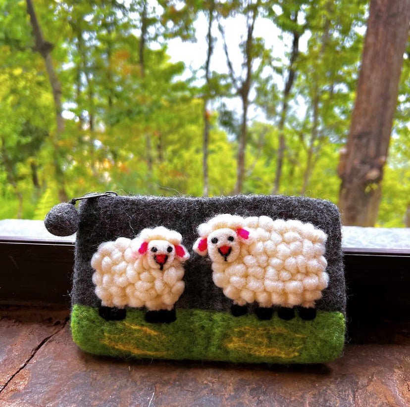Pure Handmade Wool Felt Wallet Card Case Clutch Bag - WeDesignWool