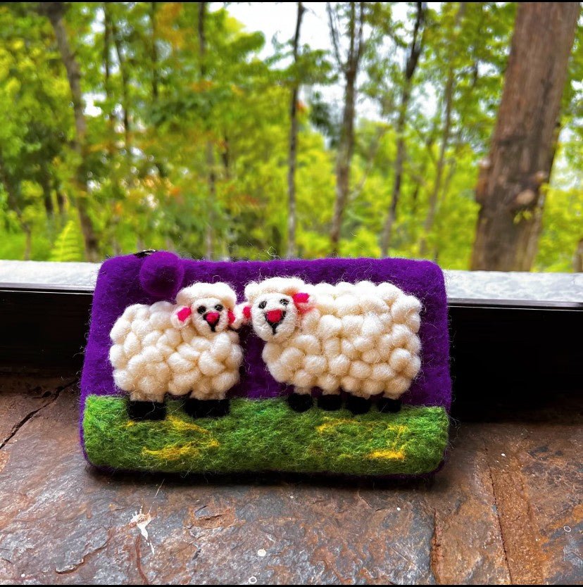 Pure Handmade Wool Felt Wallet Card Case Clutch Bag - WeDesignWool