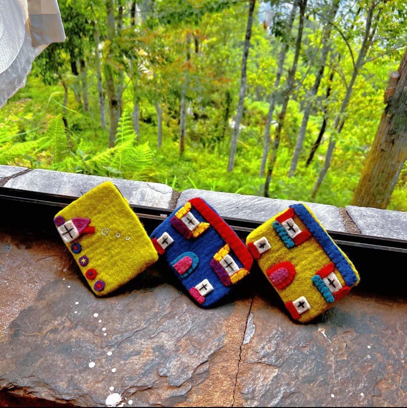 Pure Handmade Wool Felt Wallet Card Case Clutch Bag - WeDesignWool
