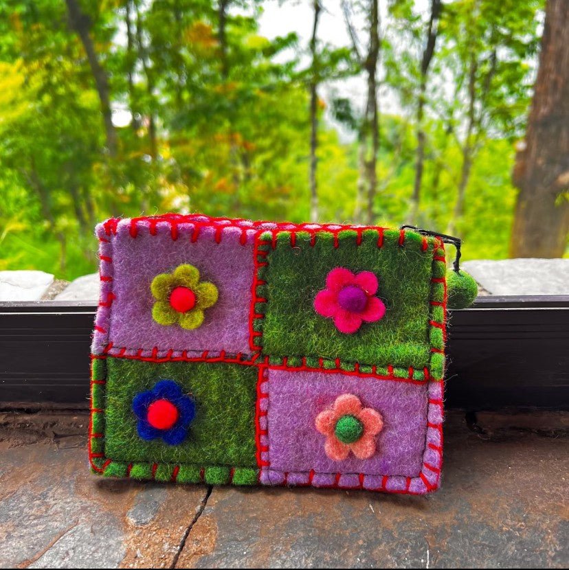 Pure Handmade Wool Felt Wallet Card Case Clutch Bag - WeDesignWool