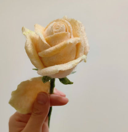 Custom Color(include single colour or colour gradient) Wool Felt Flower - WeDesignWool