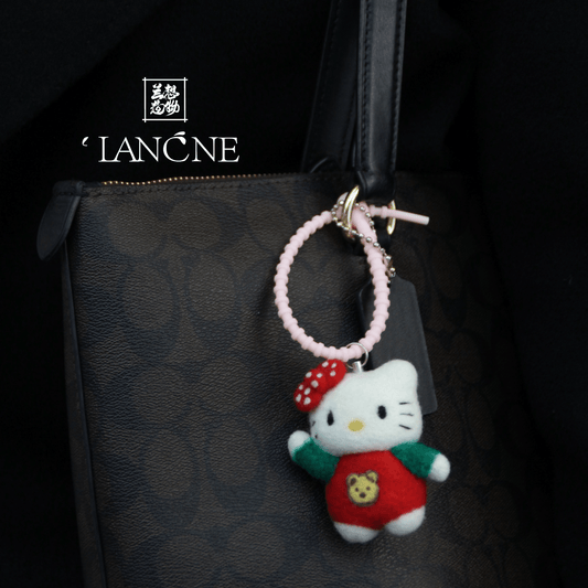🎀💖Festive Hello Kitty Wool Felt Charm - WeDesignWool
