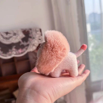 Handmade Pink Felt Lion Figurine 🌸🦁 - WeDesignWool