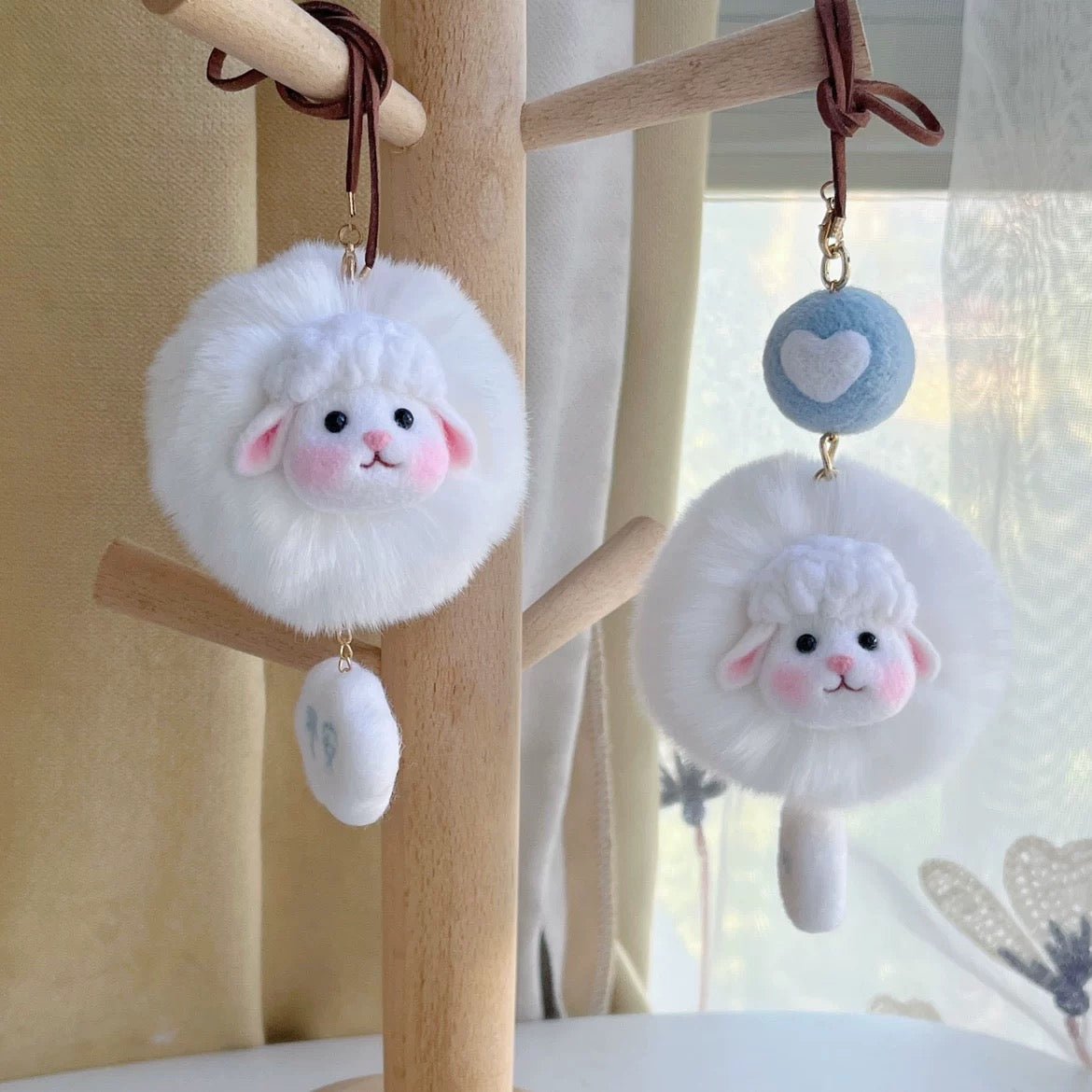 Personalized Wool Felt Lamb Car/Bag Charm 🐑✨ - WeDesignWool