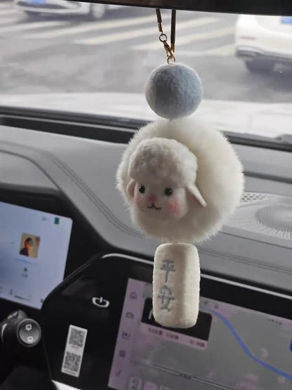 Personalized Wool Felt Lamb Car/Bag Charm 🐑✨ - WeDesignWool