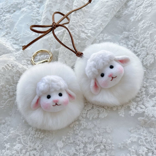 Personalized Wool Felt Lamb Car/Bag Charm 🐑✨ - WeDesignWool