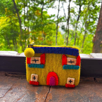 Pure Handmade Wool Felt Wallet Card Case Clutch Bag - WeDesignWool