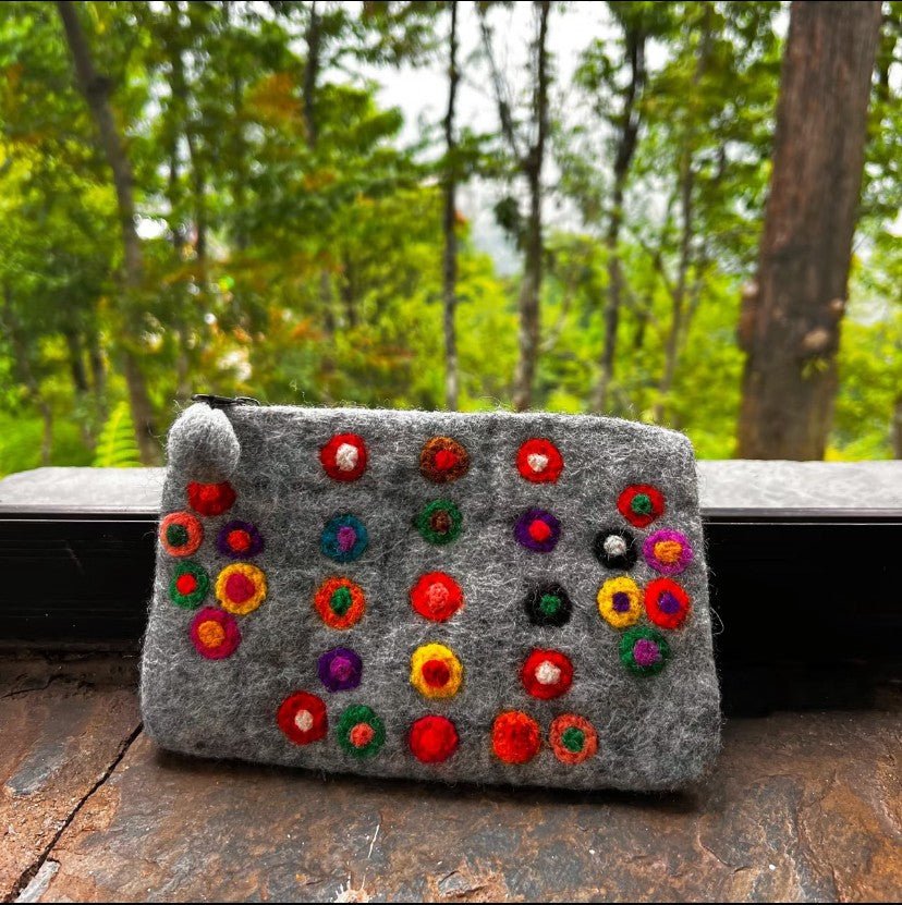 Pure Handmade Wool Felt Wallet Card Case Clutch Bag - WeDesignWool