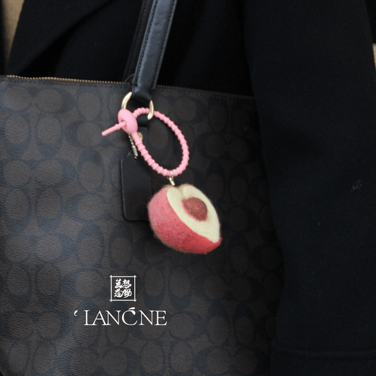 🍑💖Sweet Peach Wool Felt Charm - WeDesignWool