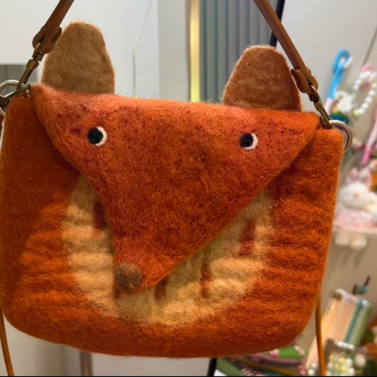 Wool Felt Fox Messenger Bag - WeDesignWool